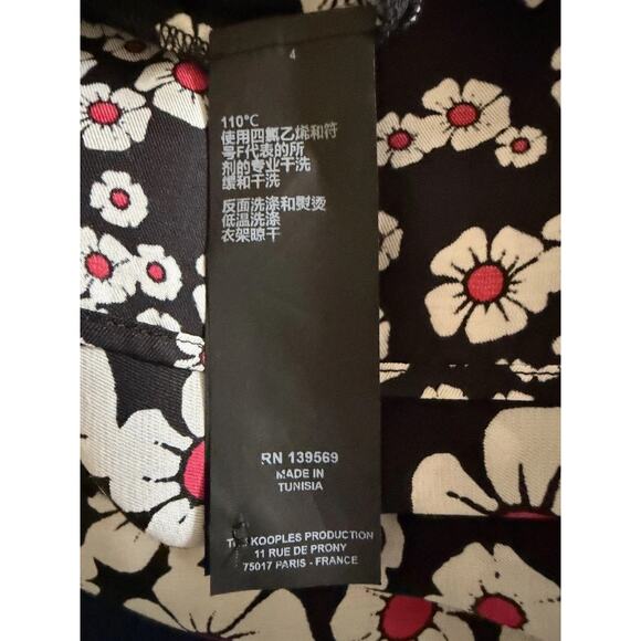 The Kooples Mixed Floral Button Front Mini Dress Size 2 NWT Feminine Relaxed - Picture 15 of 16